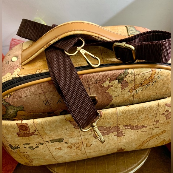 💼🧳FEMOOBORO TRAVEL BAG, LEATHER, MAP PRINT💼IITALY🧳#FEMO - Picture 11 of 17